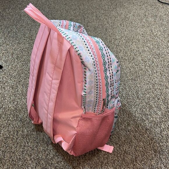 OLIVET Pink and White Patterned Kids Backpack - Picture 3 of 16